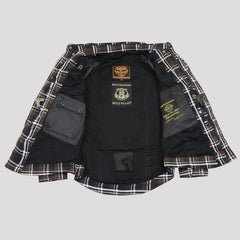 Milwaukee Leather Men's Brown Checkered Armored Flannel Biker Shirt with Reinforced Fibers-6