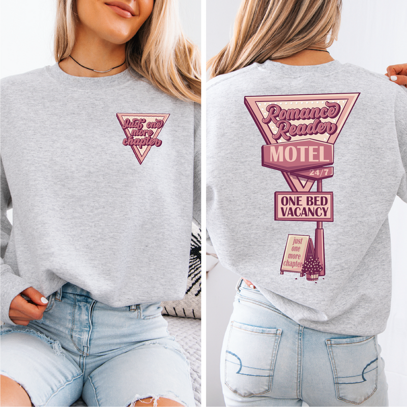 Just One More Chapter - Romance Reader Motel Unisex Crewneck Sweatshirt | Bookish-2