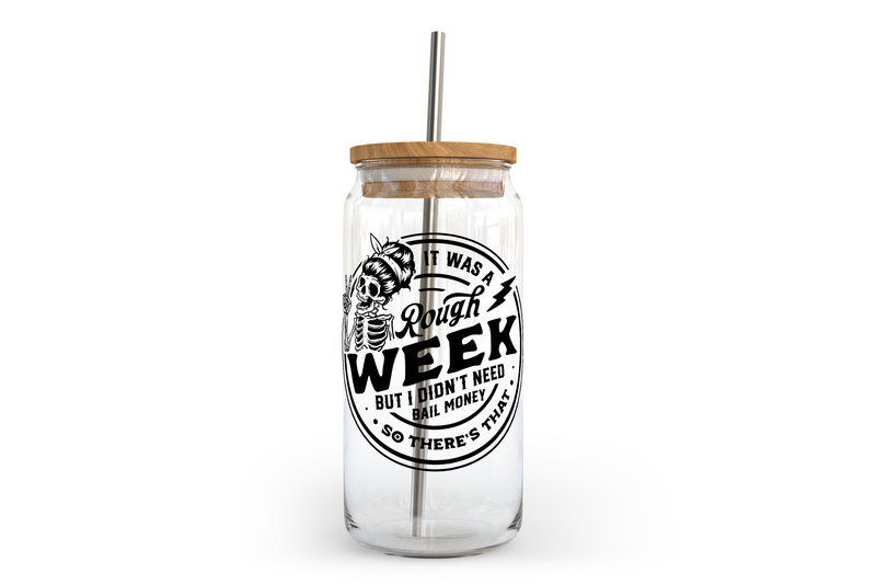 Rough Week Glass Can with Bamboo Lid-1