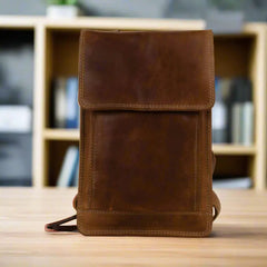 Rugged Earth Leather Organizer Crossbody Bag-2