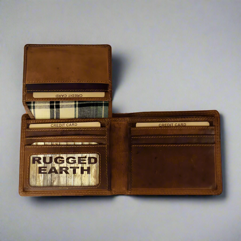 Rugged Earth Men's Bifold Leather Wallet-3