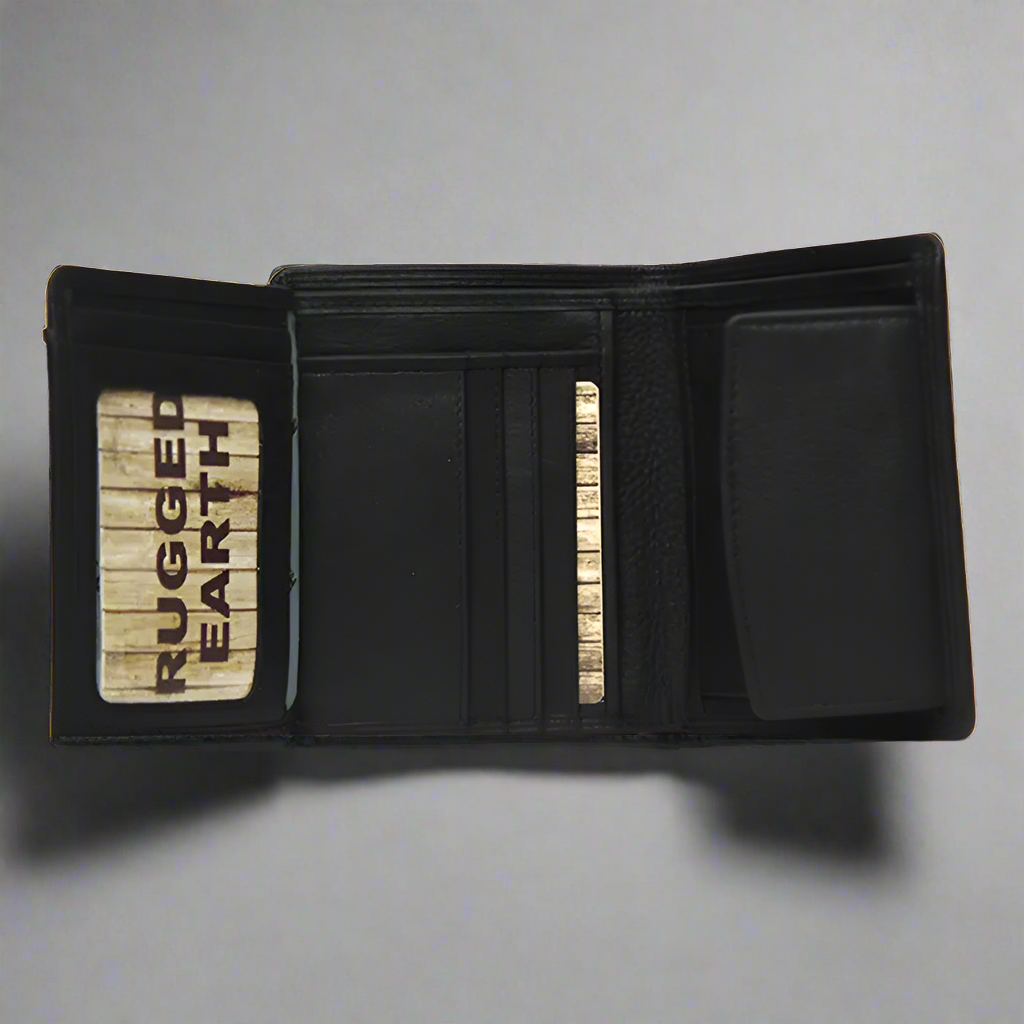 Rugged Earth Men's Leather Wallet with Coin Pocket-2