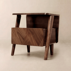 Rum Solid Wood Nightstand-1