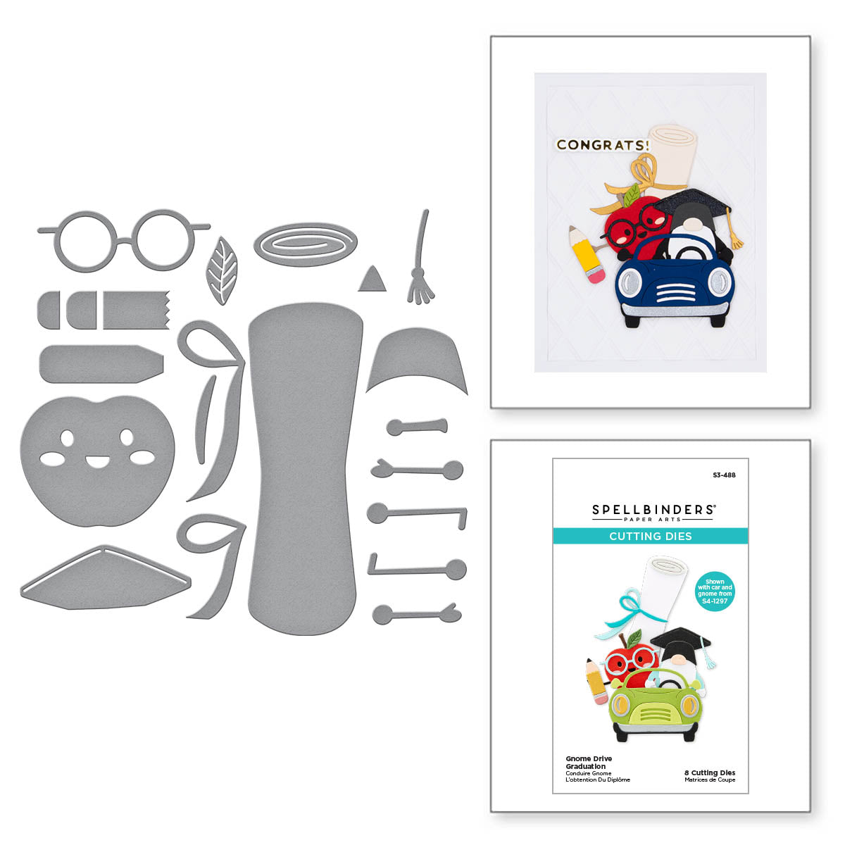 Matrices de découpe gravées Gnome Drive Graduation de la collection Gnome Drive-2