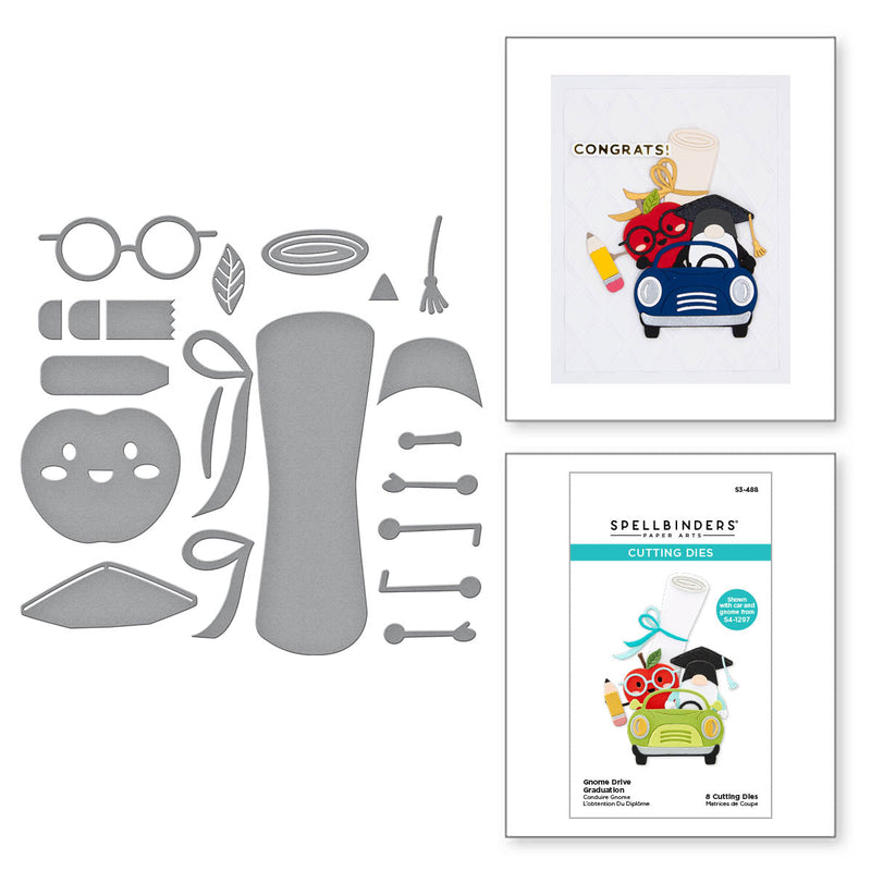 Matrices de découpe gravées Gnome Drive Graduation de la collection Gnome Drive-2