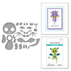 Troqueles grabados Dancin' Birthday Dragon de la colección Monster Birthday-2