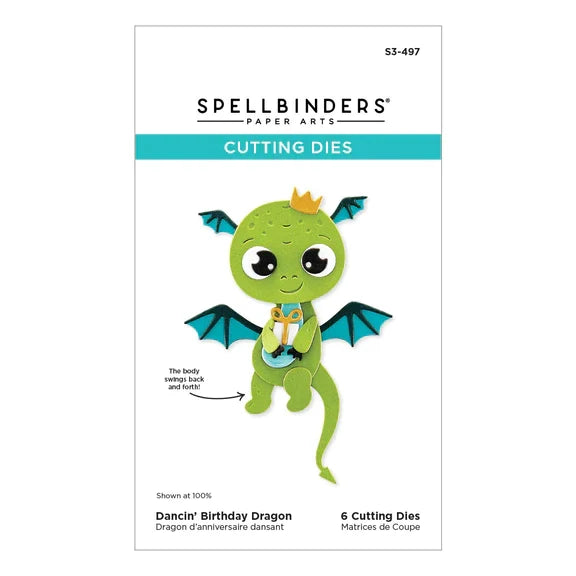 Troqueles grabados Dancin' Birthday Dragon de la colección Monster Birthday-1