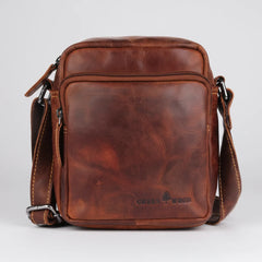 Greenwood Leather Mini-Messenger Bag. Premium Compact Crossbody Travel Organizer-5