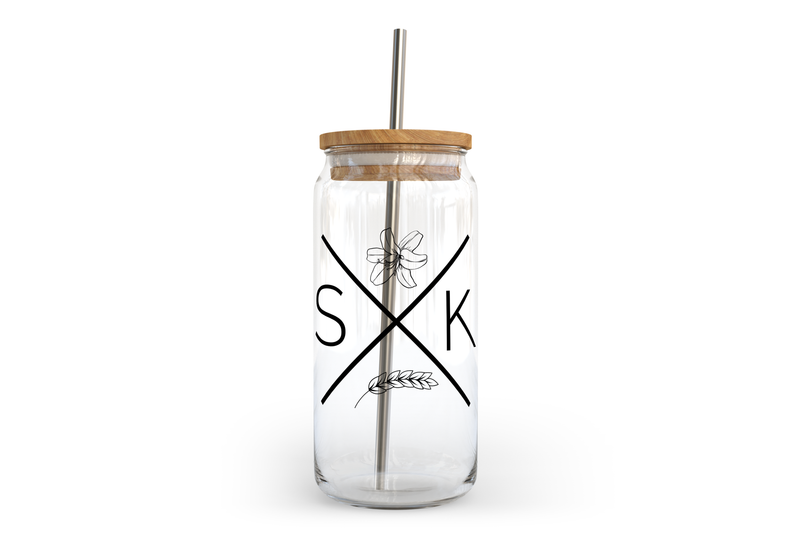 Sask X Glass Can with Bamboo Lid-1
