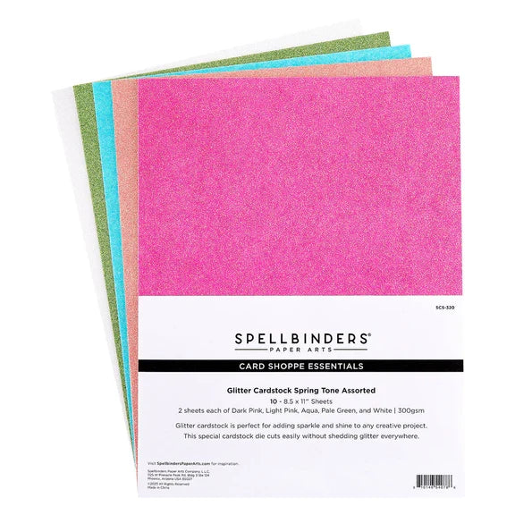 Spring Tones Glitter Cardstock - 10 Pack-1