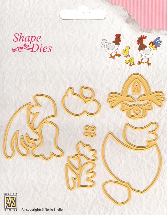 Nellie's Choice - Shape Die - Hen & Rooster-1