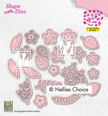 Shape Dies Set Of Flowers And Leaves-1