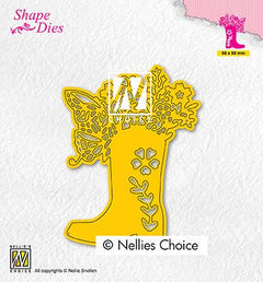 Shape Dies Boot With Flowers-1
