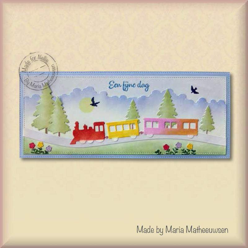 Nellie's Choice Shape Die - Landscape With Pine Trees And Deer-2