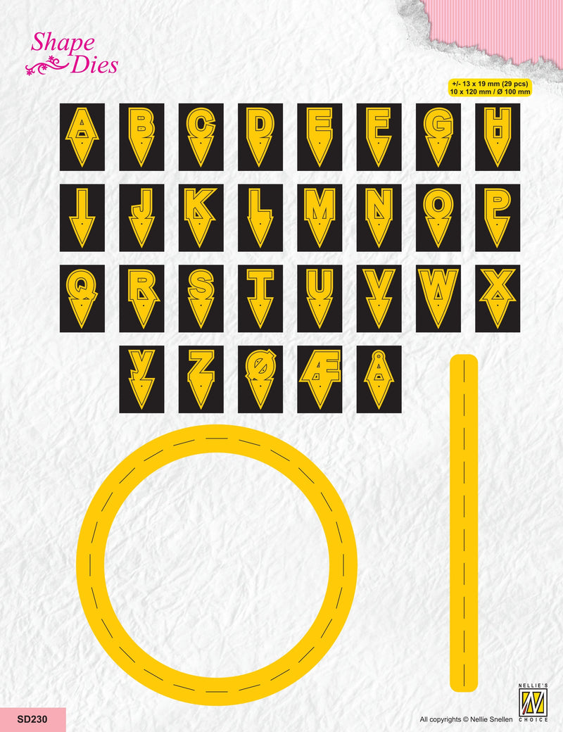 Nellie's Choice Shape Dies - Alphabet With 2 Basic Dies-1