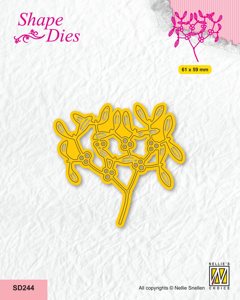 Nellie's Choice Shape Die - Christmas - Mistletoe-1