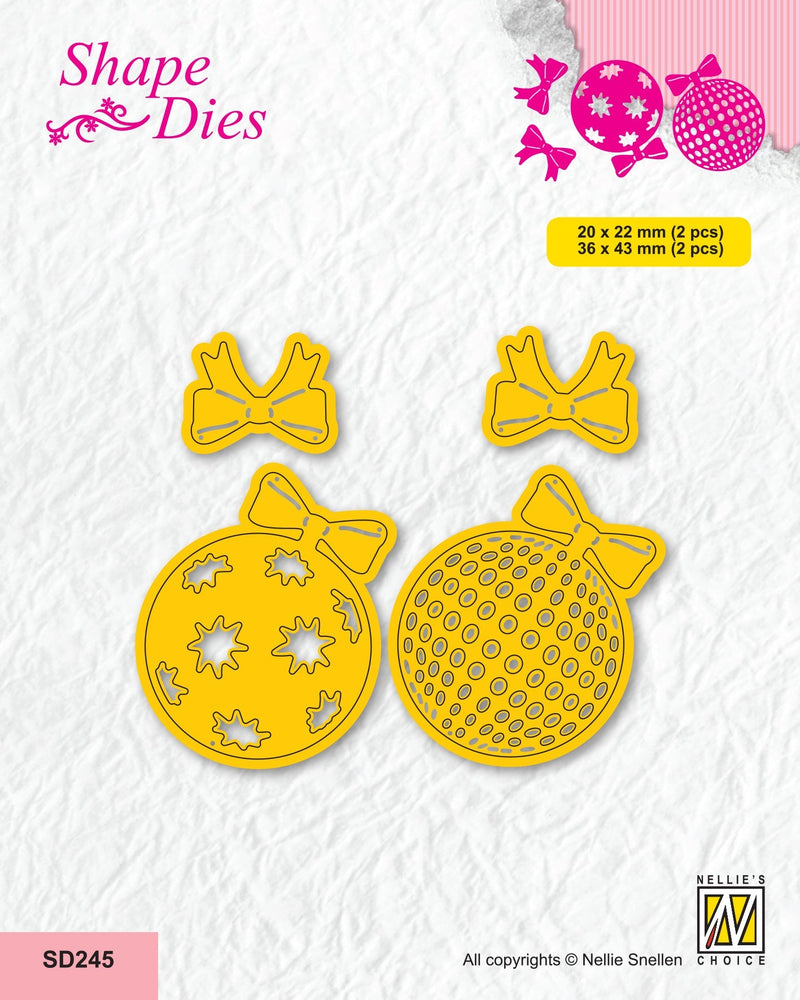 Nellie's Choice Shape Die - Christmas - Christmas Balls-1