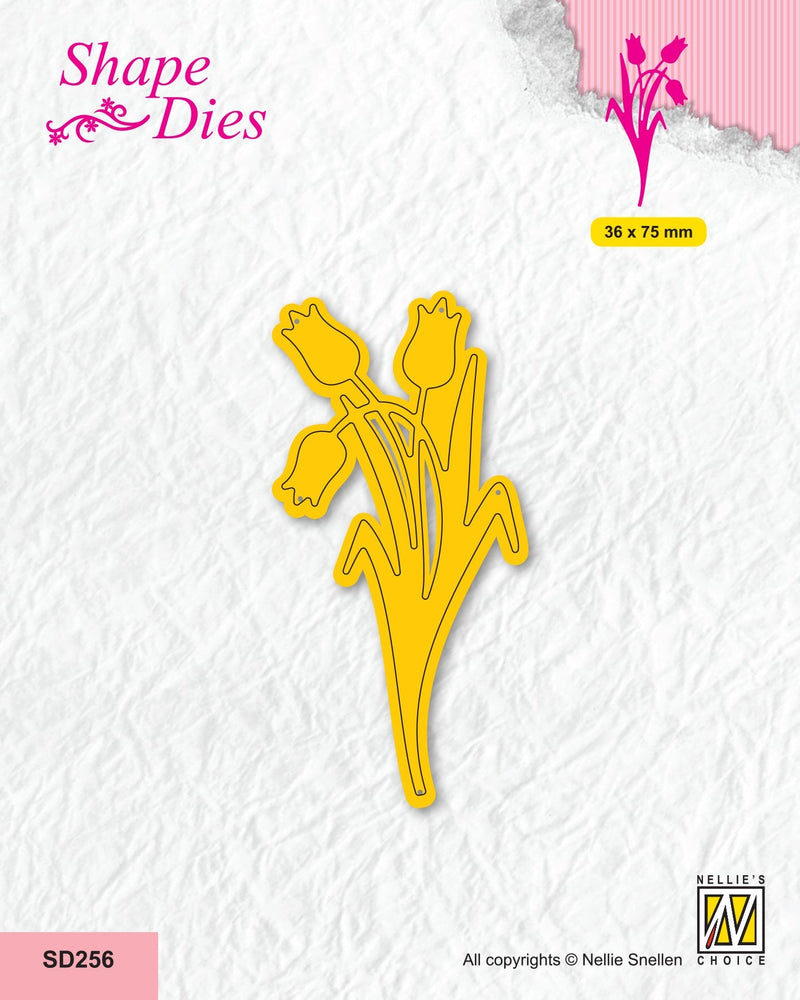 Nellie's Choice Shape Die - Garden - Tulips-1