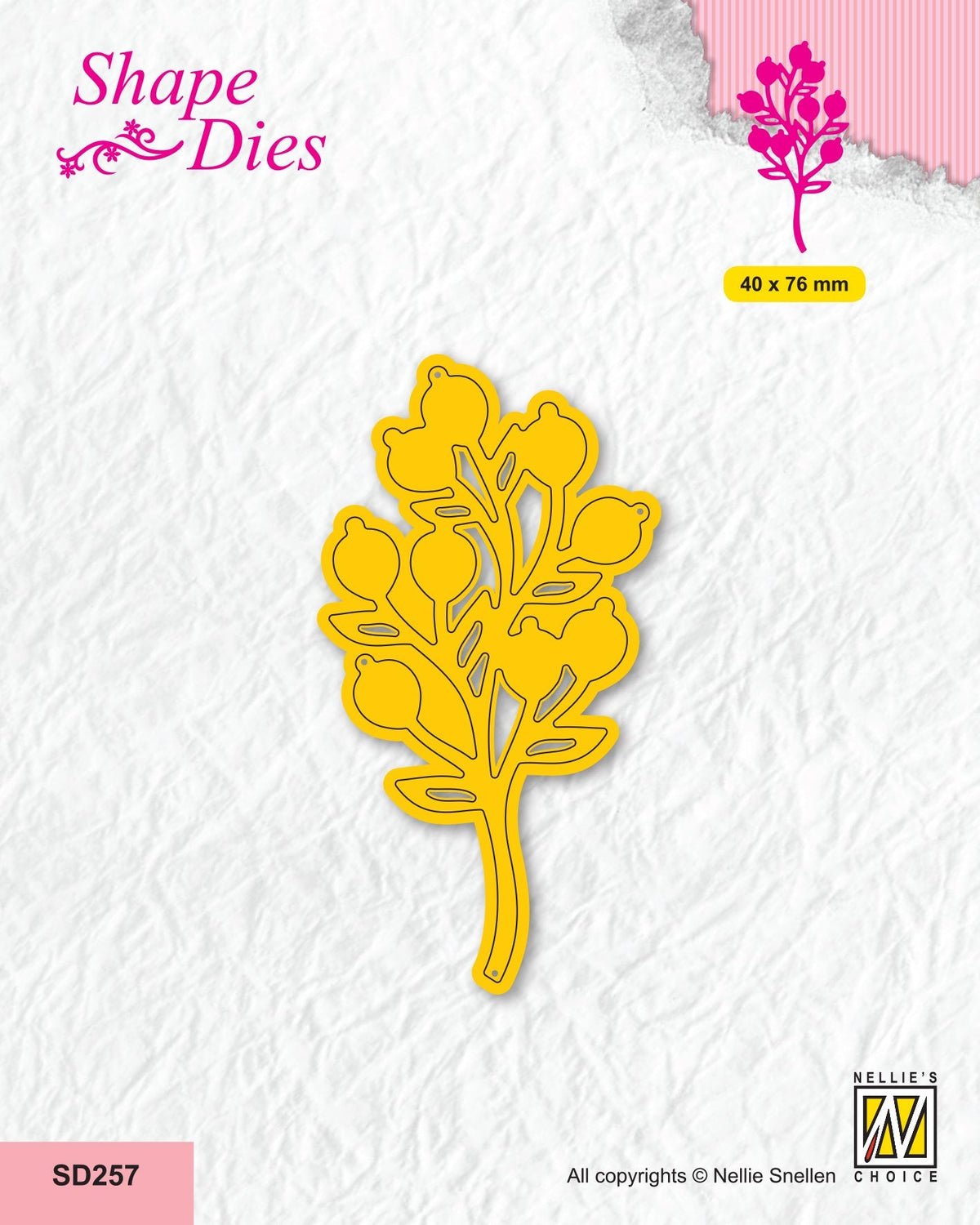 Nellie's Choice Shape Die - Garden - Branch With Fruits-1