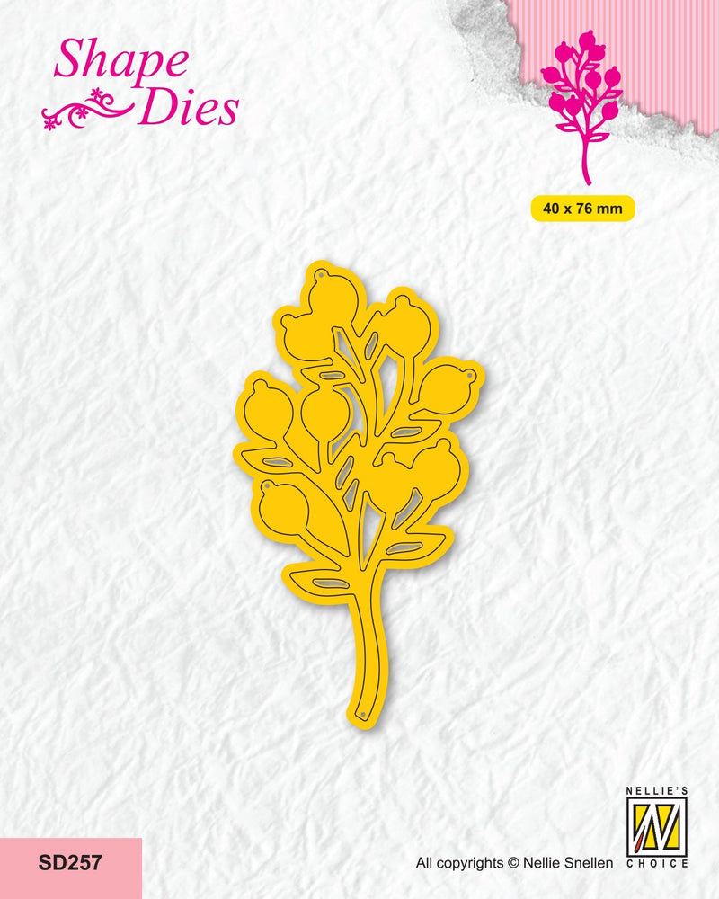Nellie's Choice Shape Die - Garden - Branch With Fruits-1