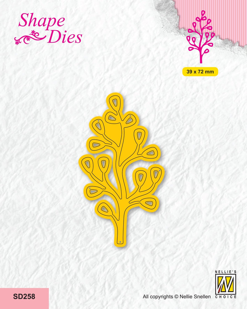 Nellie's Choice Shape Die - Garden - Branch With Leaves-1