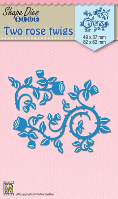 Nellie's Choice - Shape Die Blue Two Rose Twigs-1