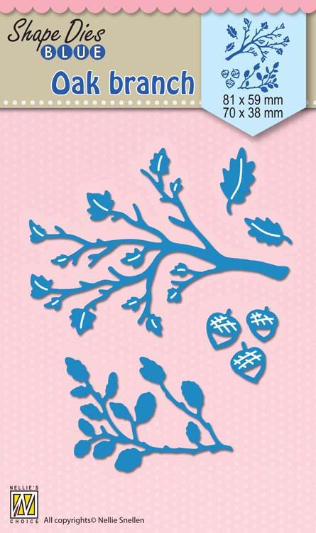 Nellie's Choice - Shape Die Blue Oak Branch with Acorns-1