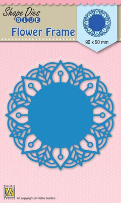 Nellie's Choice - Shape Die Blue Round Lace-Flower Frame-1