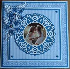 Nellie's Choice - Shape Die Blue Round Lace-Flower Frame-3