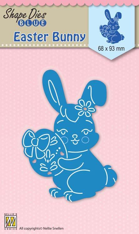 Nellie's Choice - Shape Die Blue Easter Bunny-1