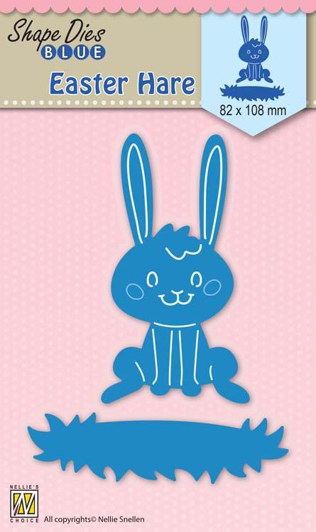 Nellie's Choice - Shape Die Blue Easter Hare-1