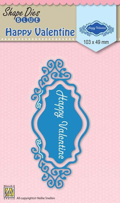 Nellie's Choice - Shape Die Blue Happy Valentine-1