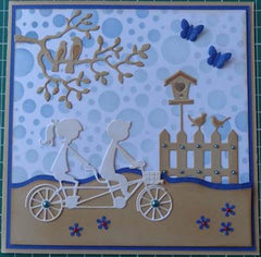 Nellie's Choice - Shape Die Blue Tandem Bicycle-2