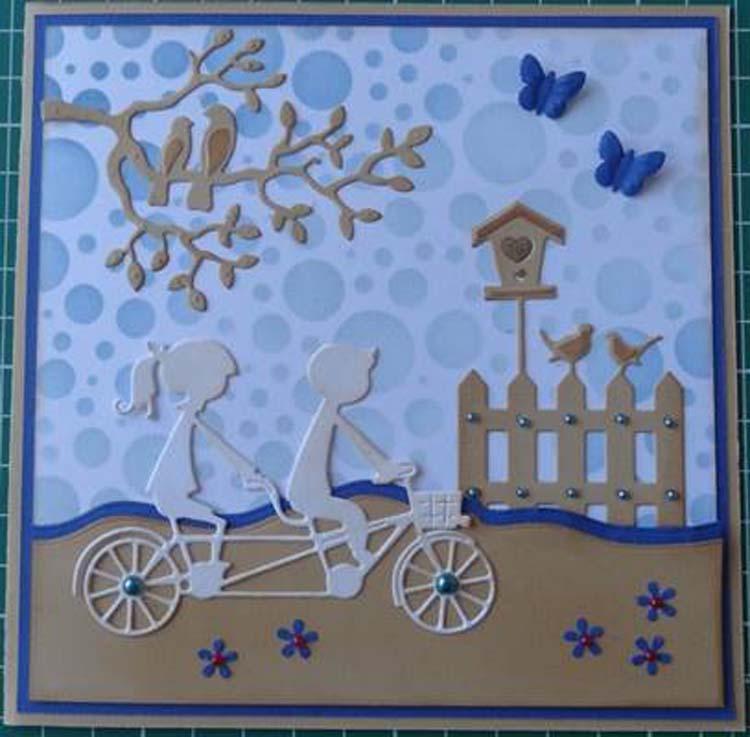 Nellie's Choice - Shape Die Blue Tandem Bicycle-2