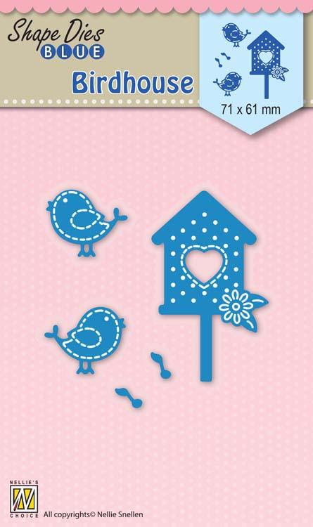 Nellie's Choice - Shape Die Blue Birdhouse-1
