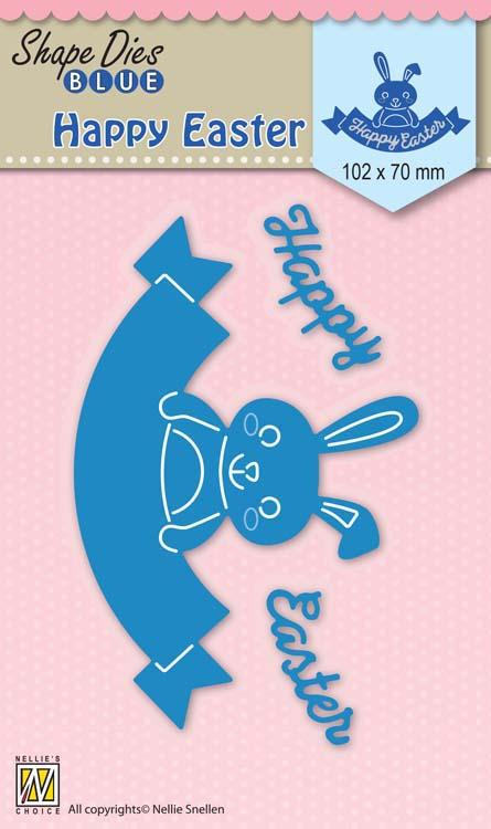 Nellie's Choice - Shape Die Blue Happy Easter-1