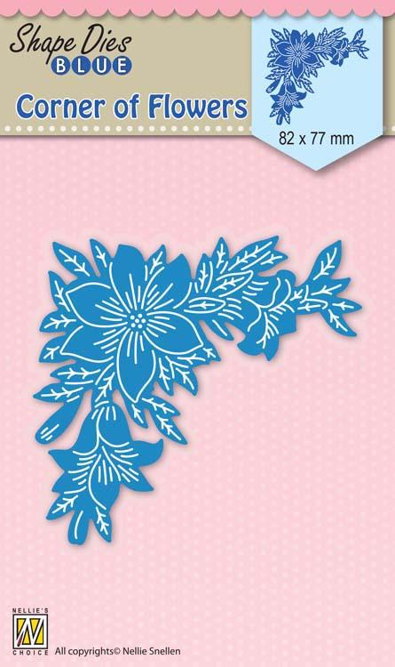 Nellie's Choice - Shape Die Blue Corners of Flowers-1