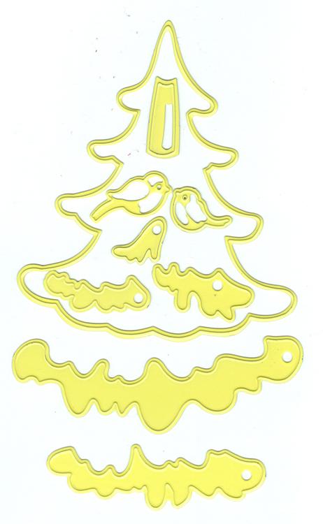 Shape Die Lene Design - Snowy Tree with Birds-2