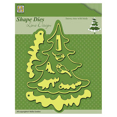 Shape Die Lene Design - Snowy Tree with Birds-1