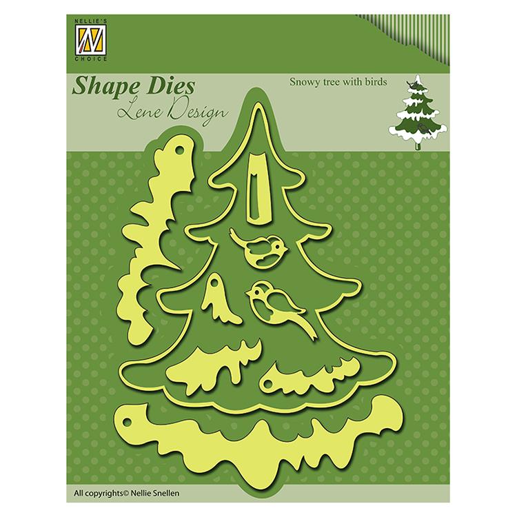 Shape Die Lene Design - Snowy Tree with Birds-1