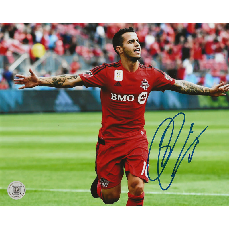 Sebastian Giovinco Autographed Toronto FC Goal Celebration 8x10 Photo-1