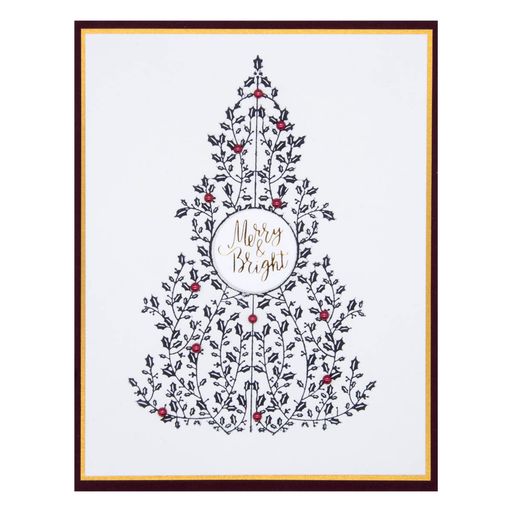 Juego de placa y troquel Holly Tree de la colección navideña BetterPress-4