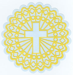 Stained Glass Dies "round with shining cross"-3