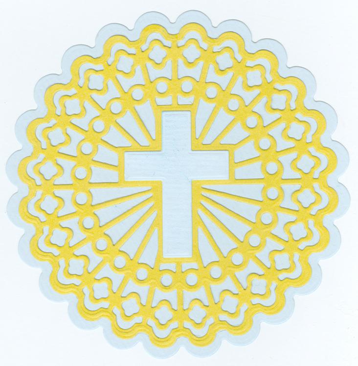 Stained Glass Dies "round with shining cross"-3