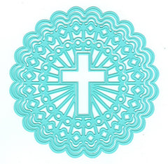 Stained Glass Dies "round with shining cross"-2