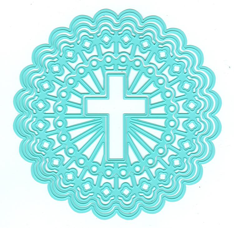 Stained Glass Dies "round with shining cross"-2