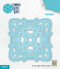 Nellie's Choice Stained Card Die - Square Flower Ornament 2-1