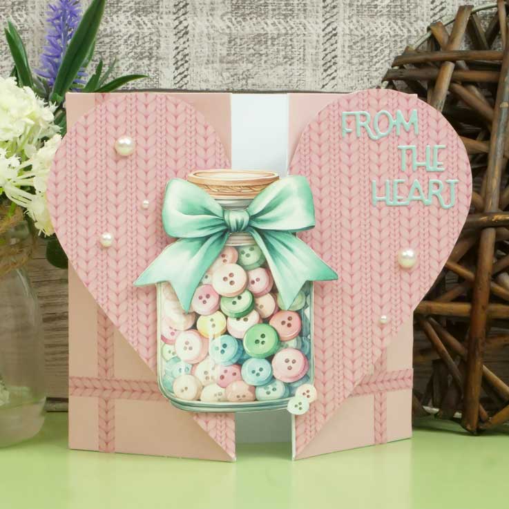 Luxury Shaped Card Blanks & Envelopes - Heart Gatefold-2