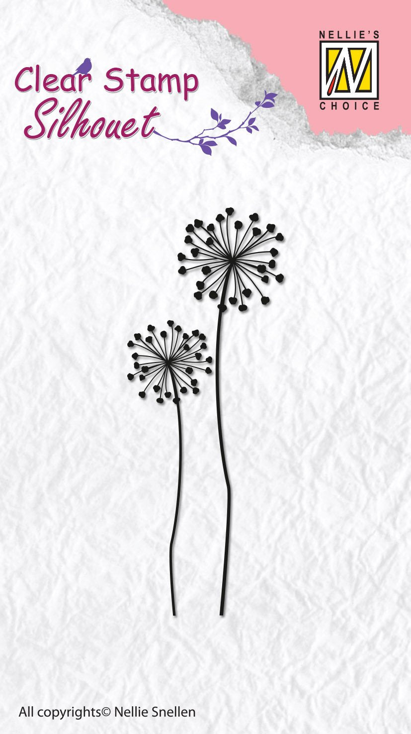 Clear Stamp Silhouette Flower 9-1