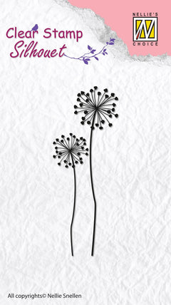 Clear Stamp Silhouette Flower 9-1